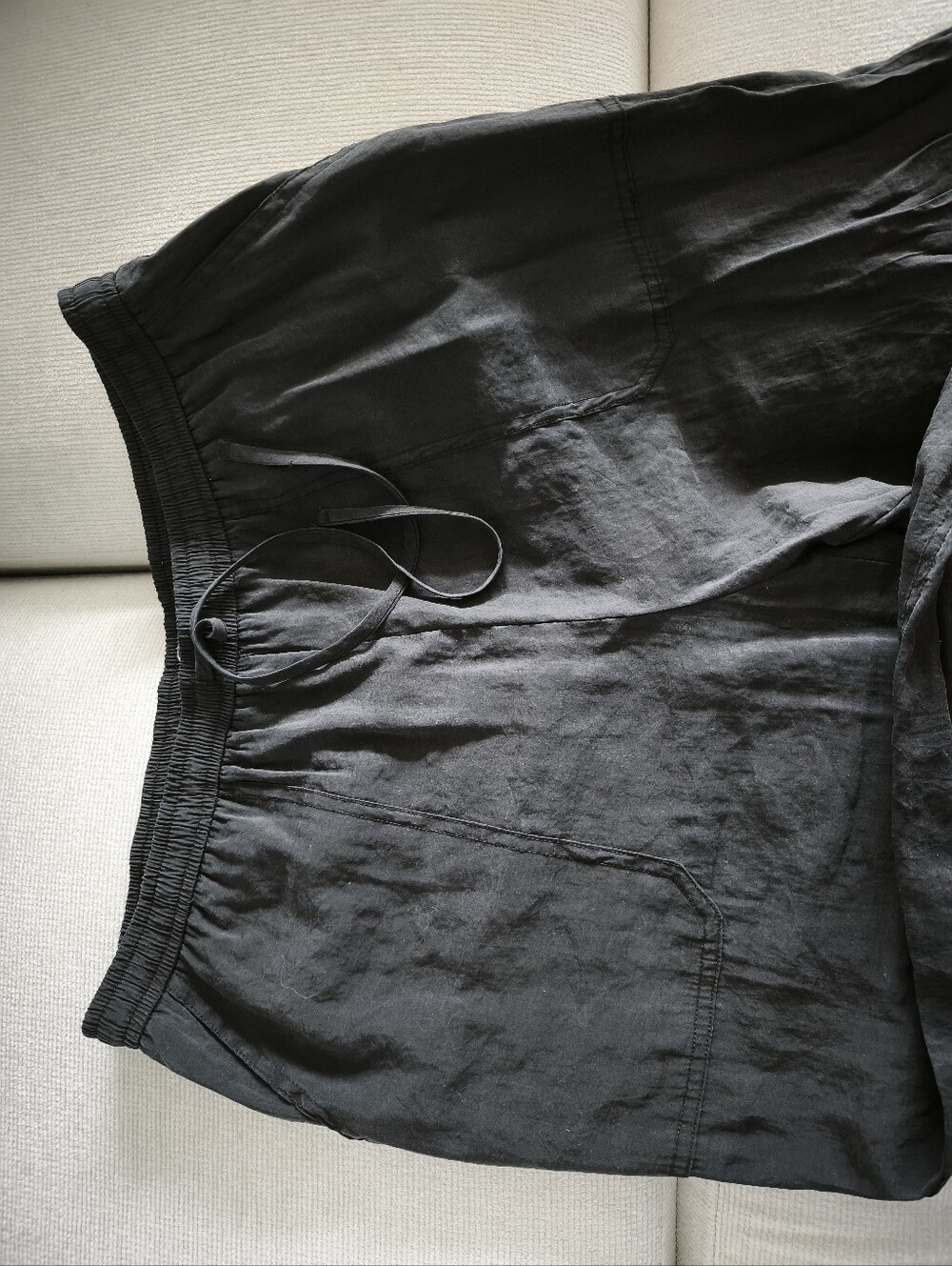 Zara Black Straight Leg Pants with Drawstring
